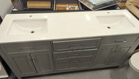 72"W Grey Vanity W/ Quartz Countertop