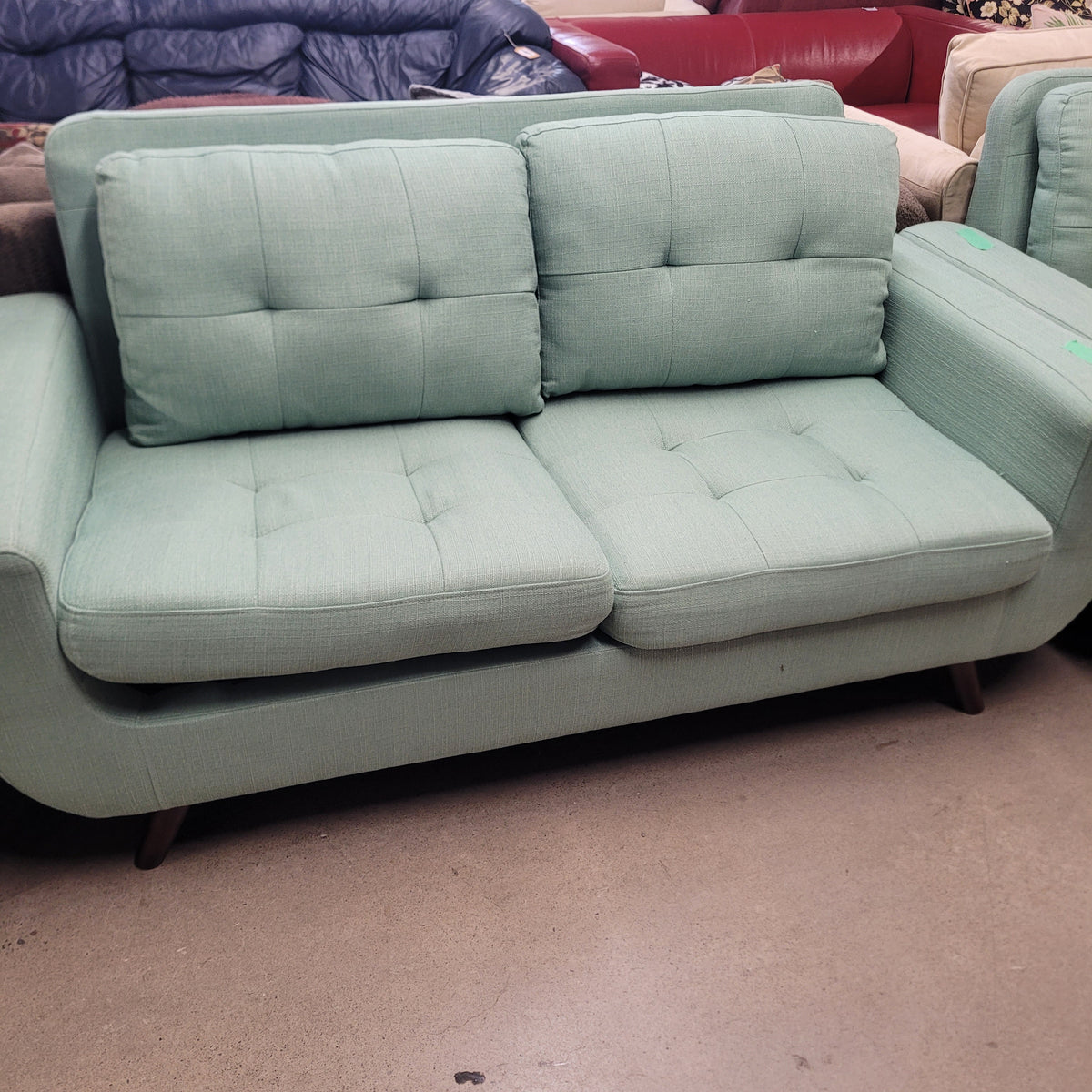 67"W 2-Seat Love Seat in Seafoam Green