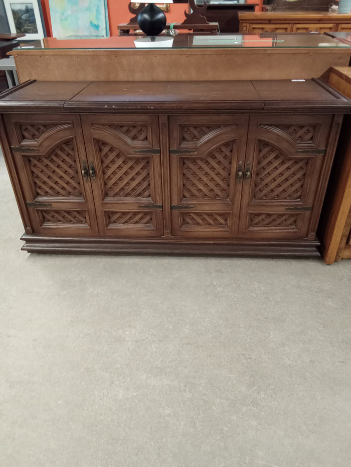 55"W Vintage Stereo Unit with Record Player and AM/FM