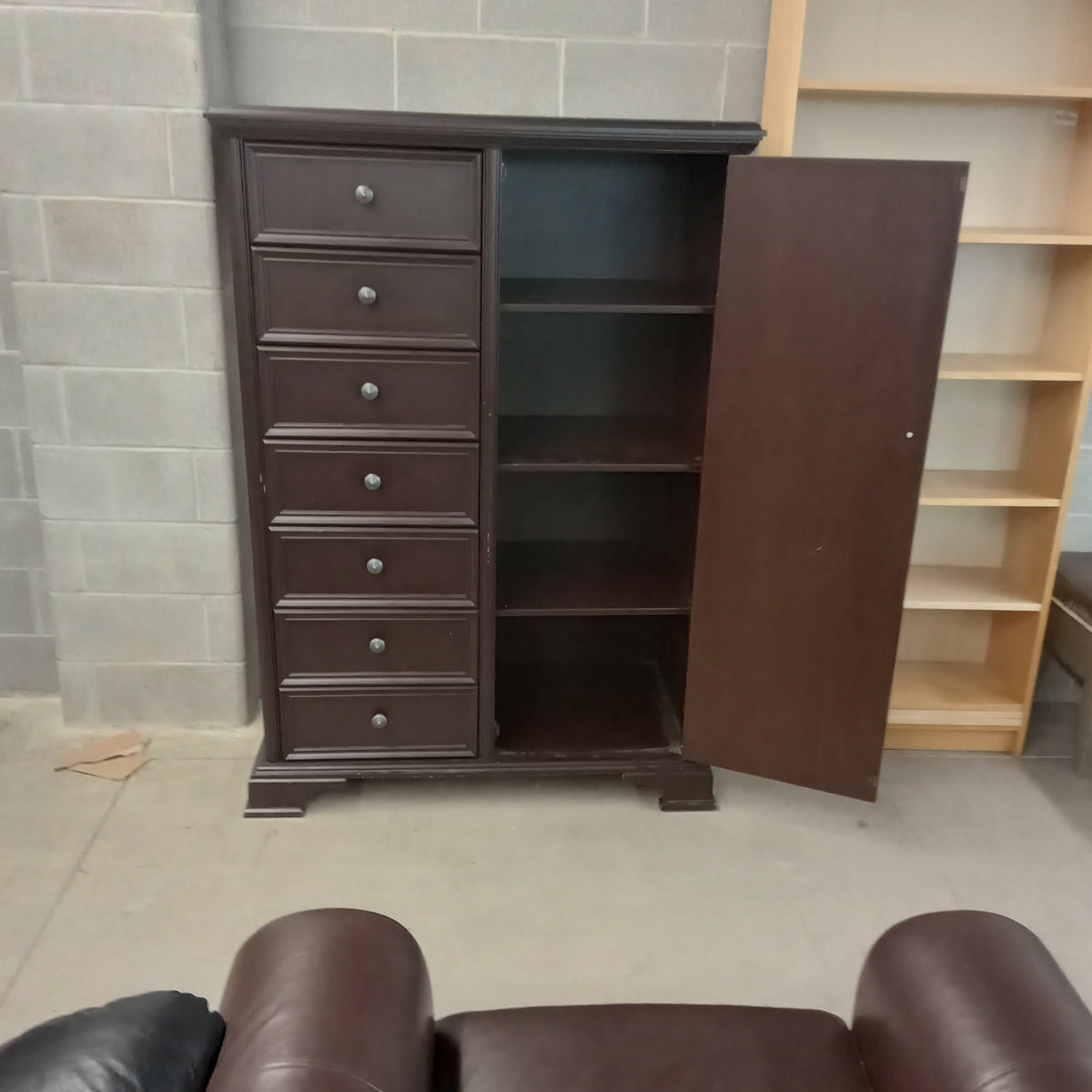 44"W Dark Wood Armoire