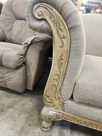 Beige Classic Curved Upholstered Sofa