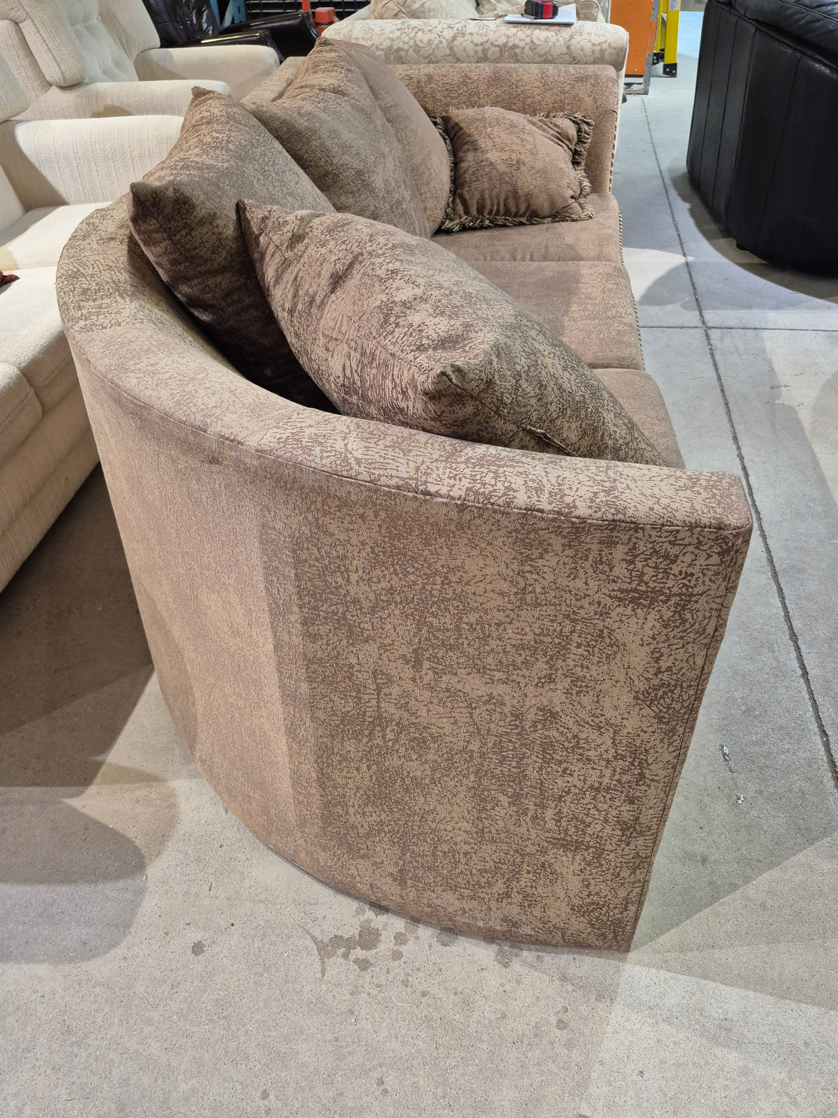 Tan Fabric 1 Side Curved Sofa