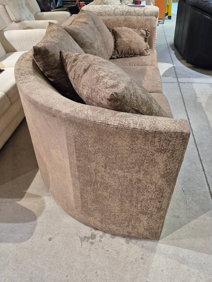 Tan Fabric 1 Side Curved Sofa