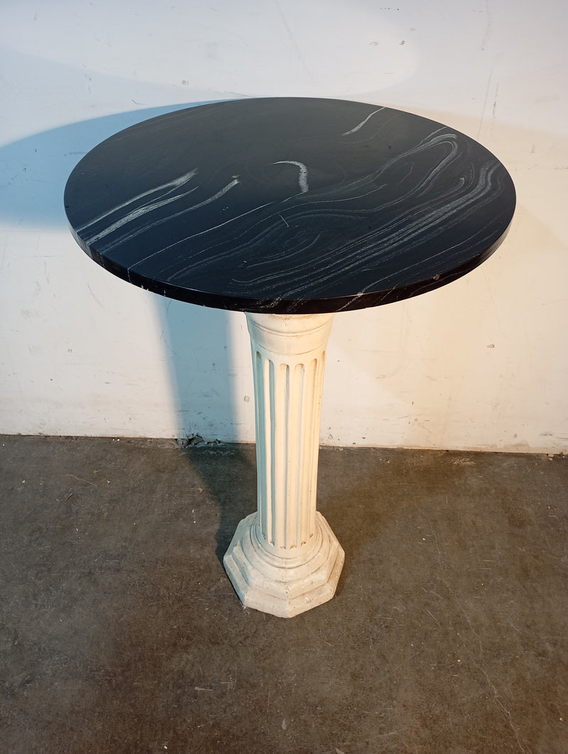 Black "MARBLE" Pedestal Table