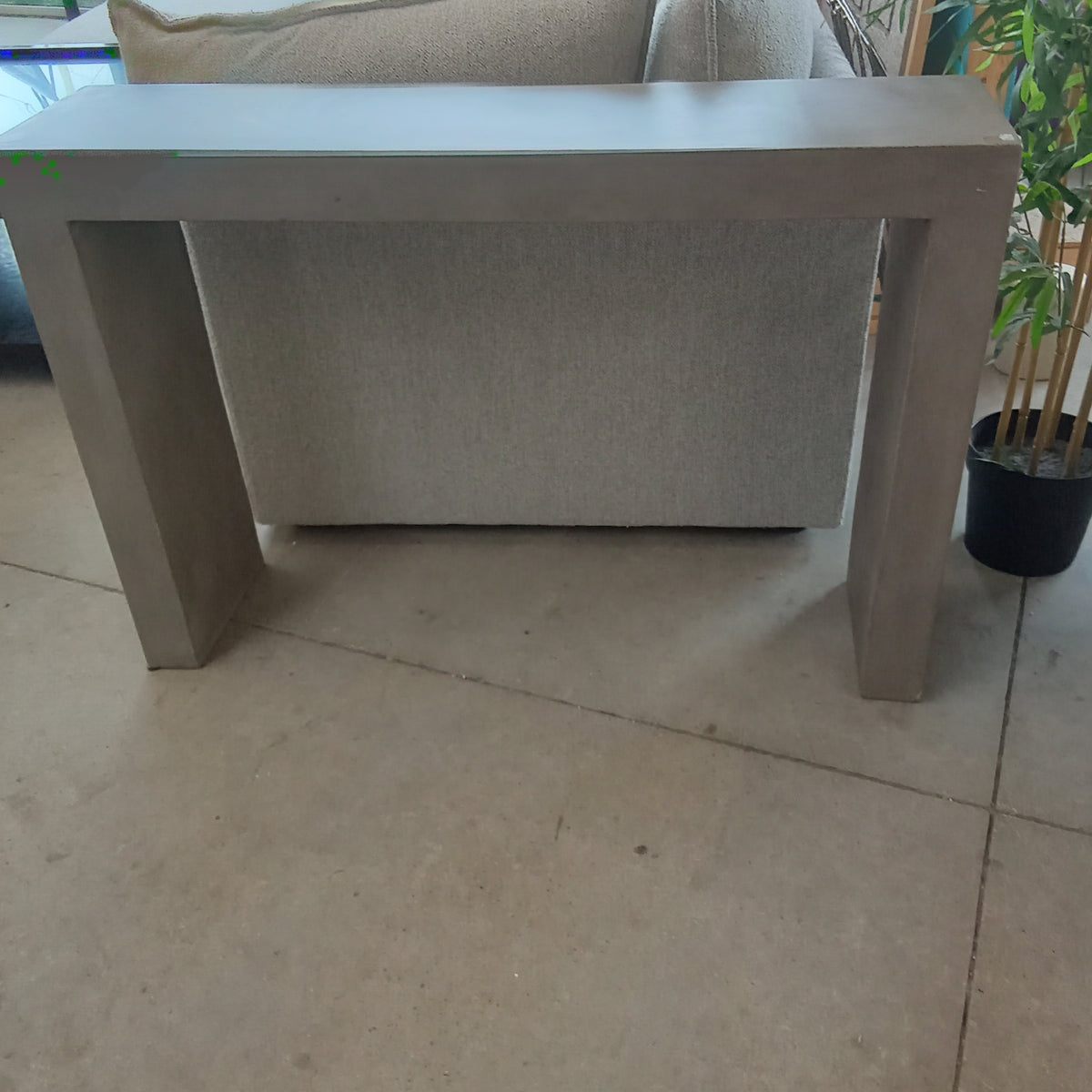 46.5"W Gray Concrete Console Table