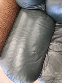 Forest Green Leather Loveseat