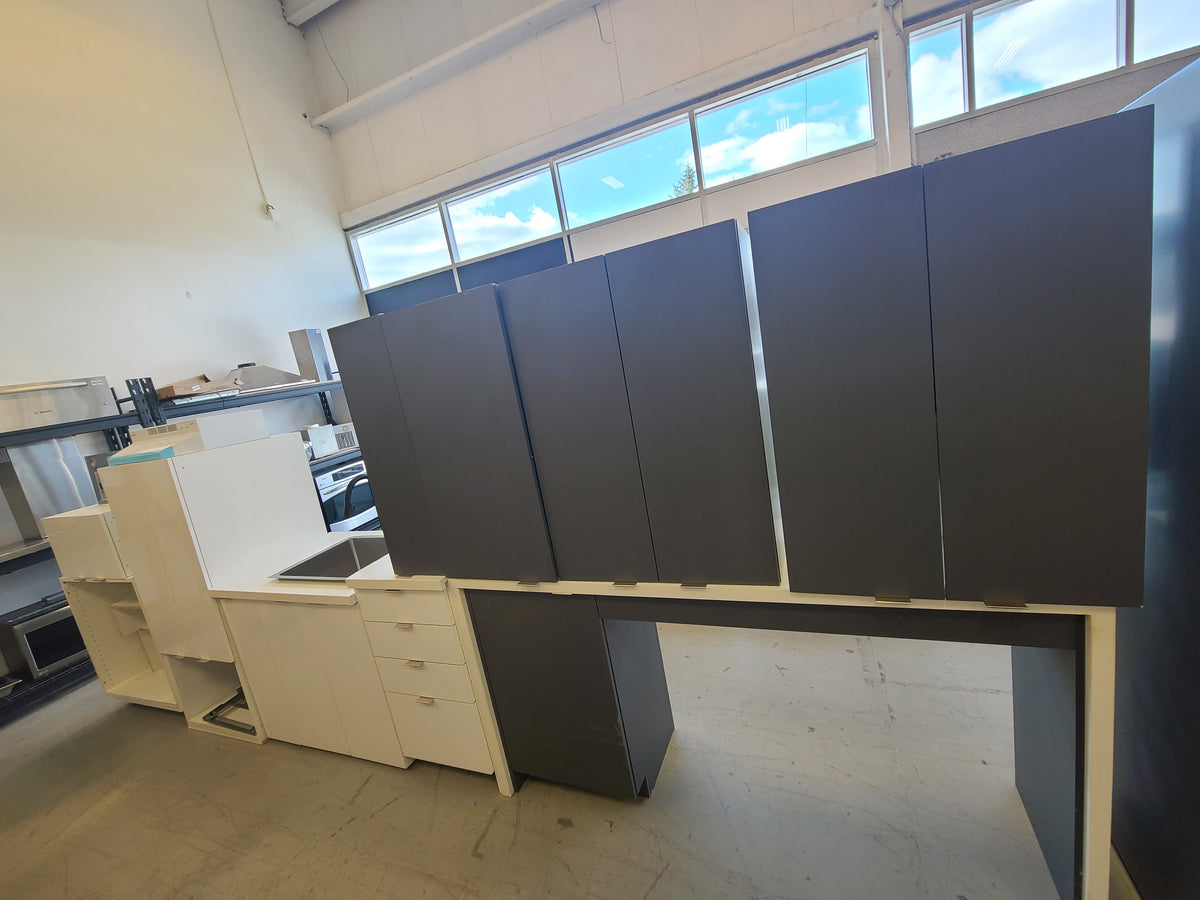 10 Piece Grey and White Kitchen Cabinet Set
