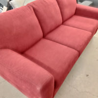 88"W 3-Seat Sofa in Red Fabric
