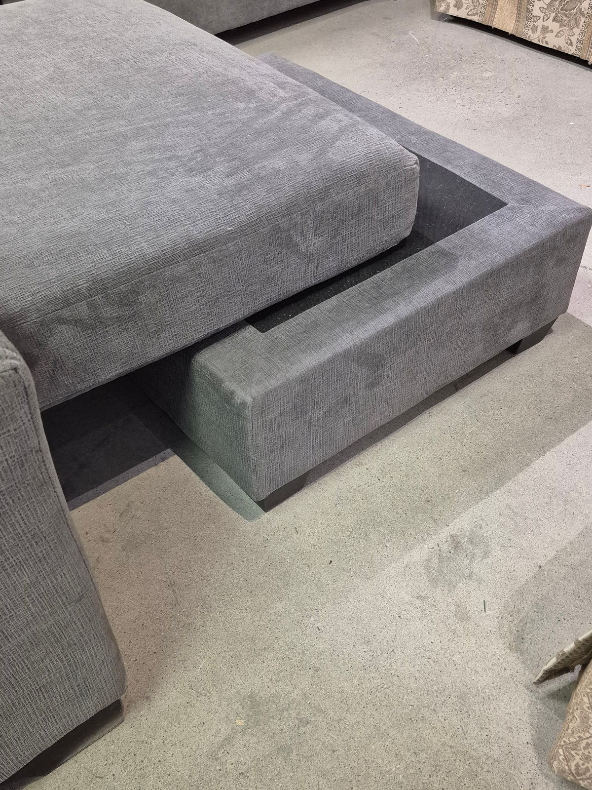 Large Grey Fabric Sectional