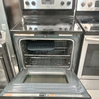 30"W Black and Stainless 4-Burner Flat Top Electric Stove