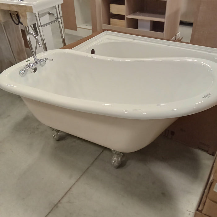 60"W Claw Foot Freestanding Bath Tub - White