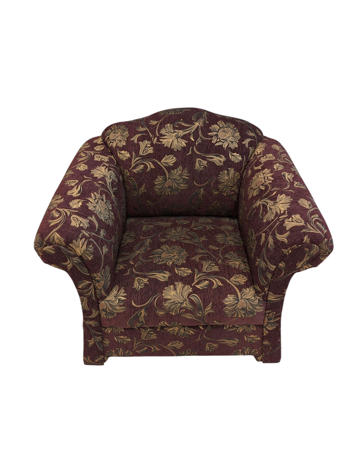 Burgundy Gold Armchair