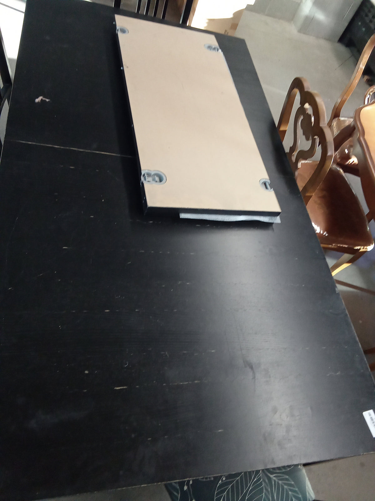 37.5"W Black Dining Table