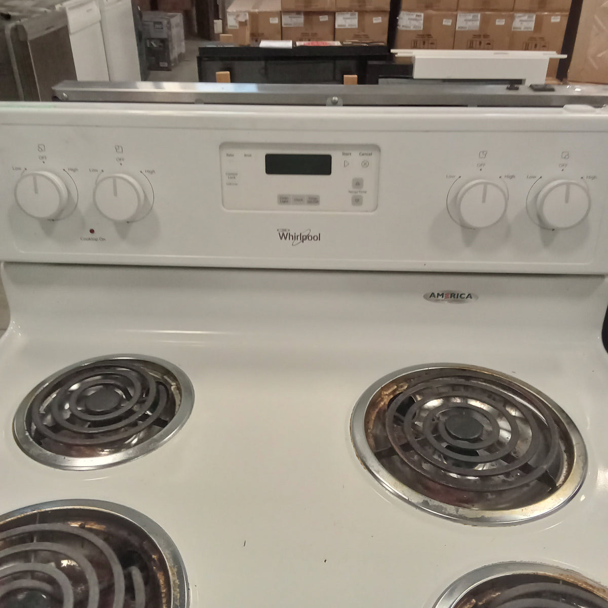 30"W White 4-Burner Electric Stove