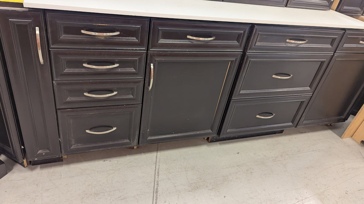 Set of 18 Dark Chocolate Kitchen Cabinets