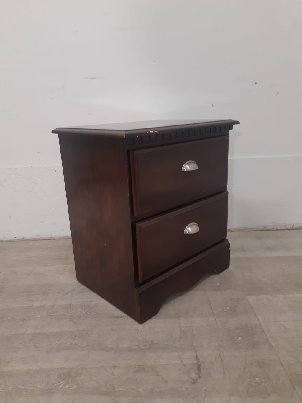22" Two Drawer Solid Wood Nightstand