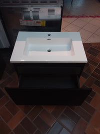 30 in White & Black Bathroom Vanity