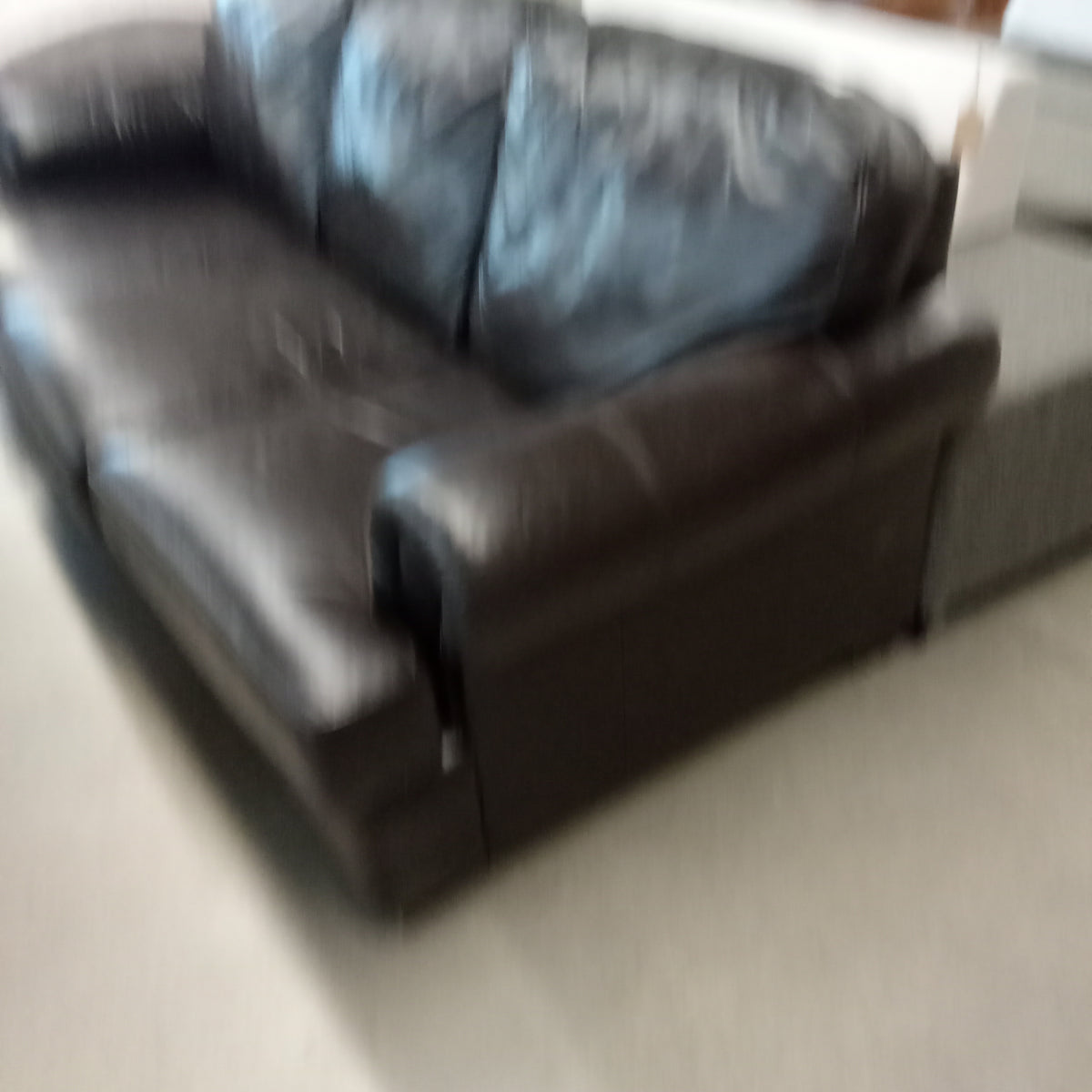 82"W 3-Seat Dark Brown Leather Sofa