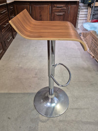 Wood/Chrome Adjustable Height Stool