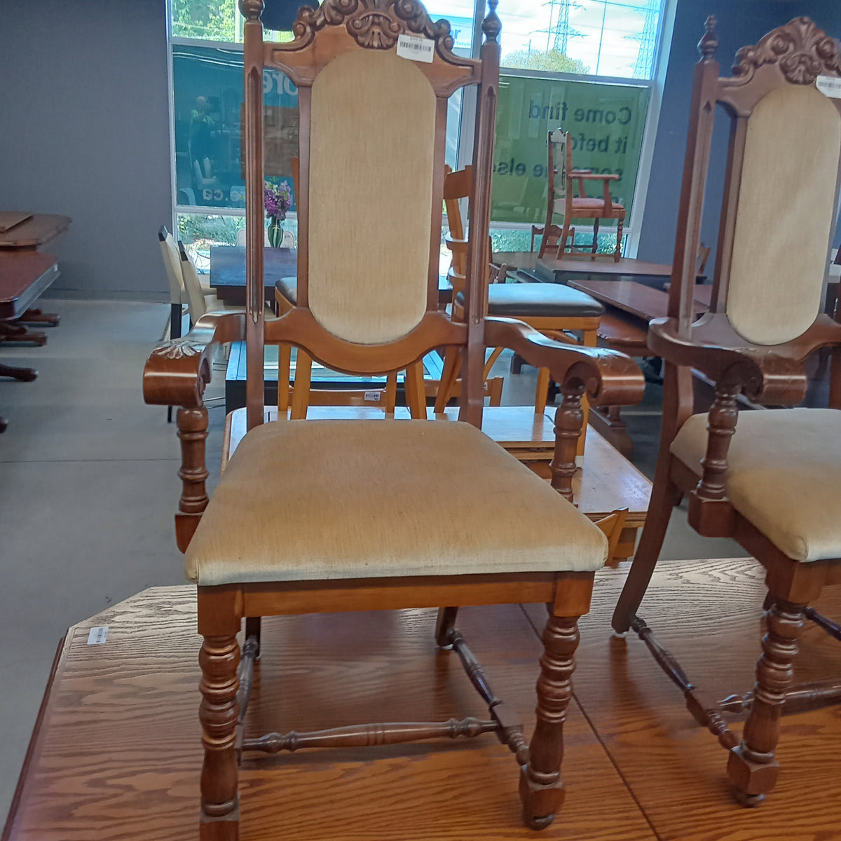 73"W Solid Wood Dining Set with 7 Pieces
