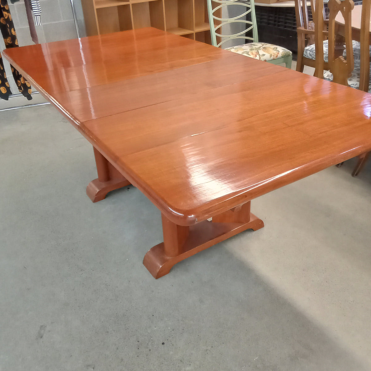 37.5"W Dining Table in Wood with Three Leaves