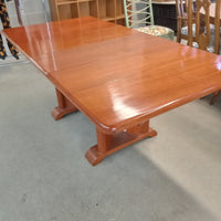 37.5"W Dining Table in Wood with Three Leaves