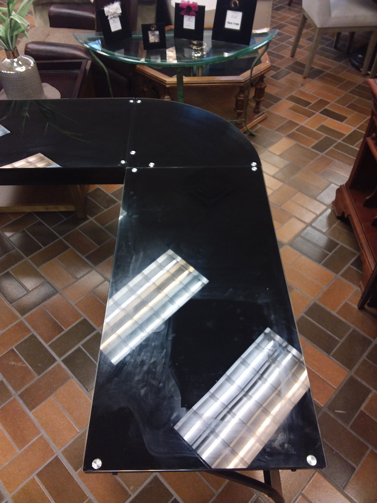 Dark L-Shaped Office Desk
