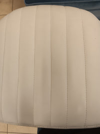 Modern Backless White Faux Leather Adjustable Bar Stool