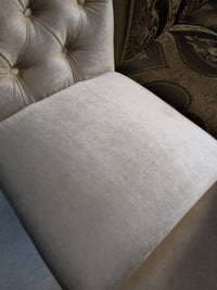 19"W Grey Velour Fabric Chair with Chrome Legs