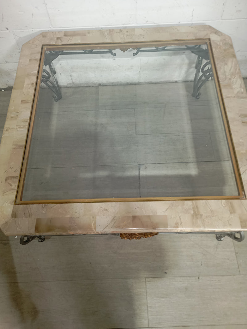 Beautiful Glass and Marble Top Coffee Table