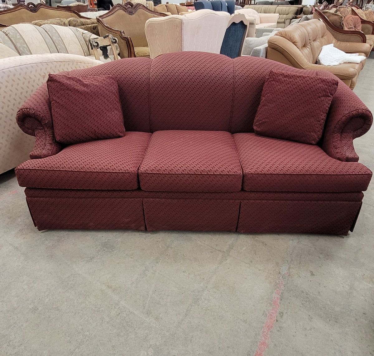 Maroon Red 3-Seater Sofa