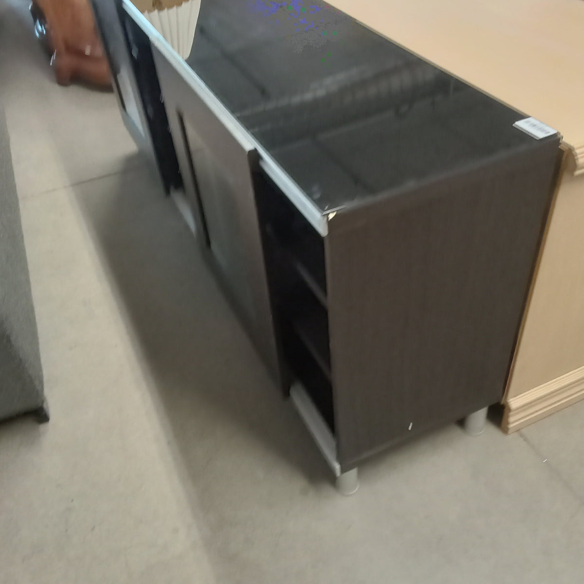 71"W TV Stand with Storage in Black