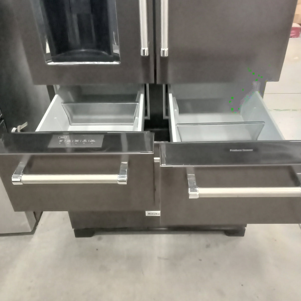 36"W French Door Fridge Freezer in Matte Black Stainless Steel