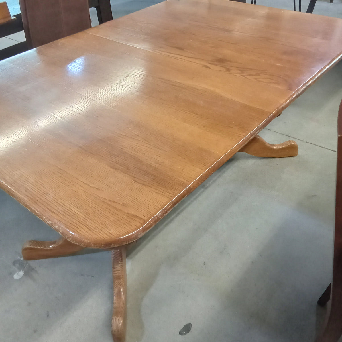 59"W Solid Wood Dining Table with Two Leaves