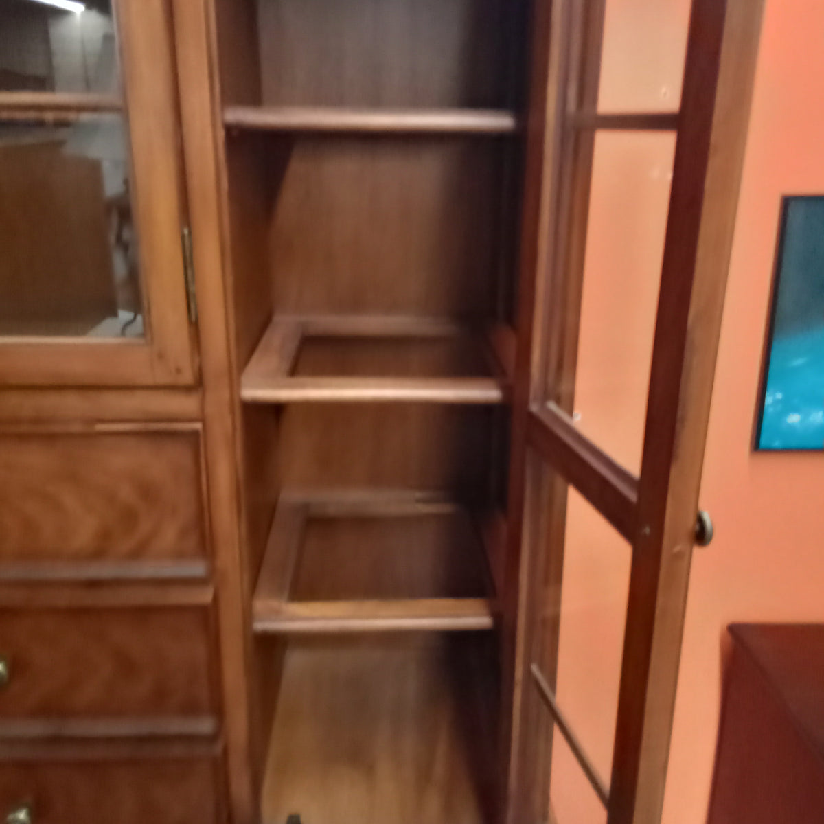 53"W 2-Piece Wooden Display Cabinet