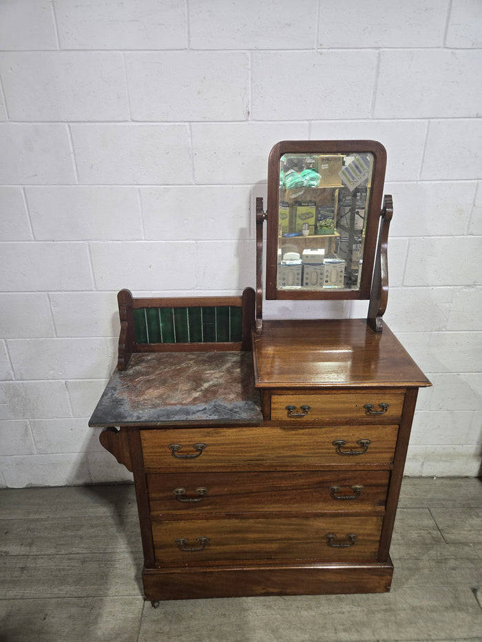 Green Tile Dresser With Mirror