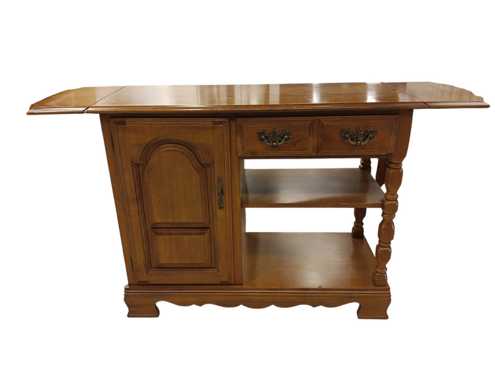 The Heritage Hearth Drop-Leaf Kitchen Cart