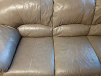 79" W Brown Leather Sofa