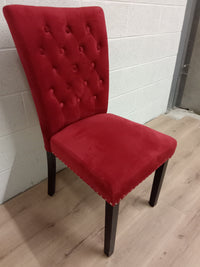19"W Accent Chair in Red Velour