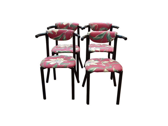 Floral Design Set of 4 Chairs