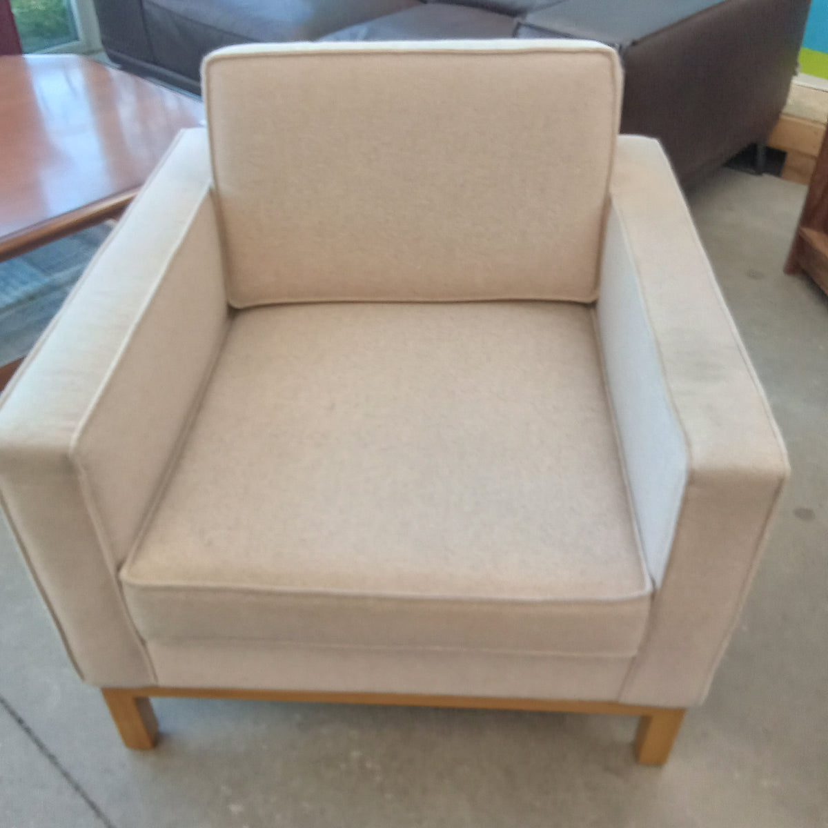 32"W Armchair in Light Beige Fabric