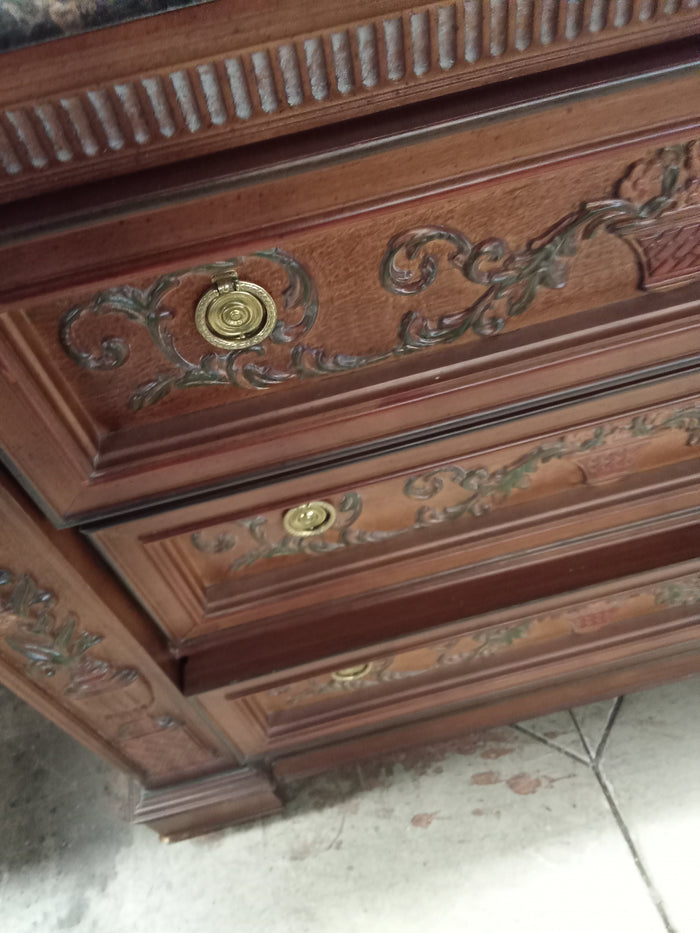 37"W Antique Sideboard With Marble top