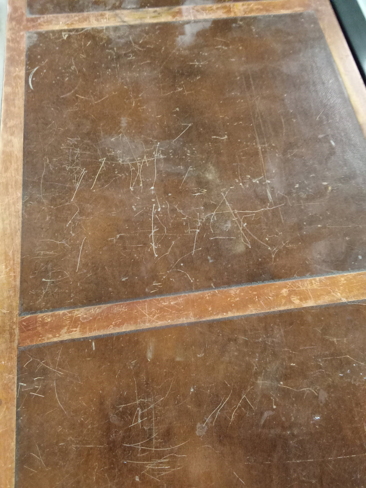 50"W Double Pedestal Desk with Leather Inlay