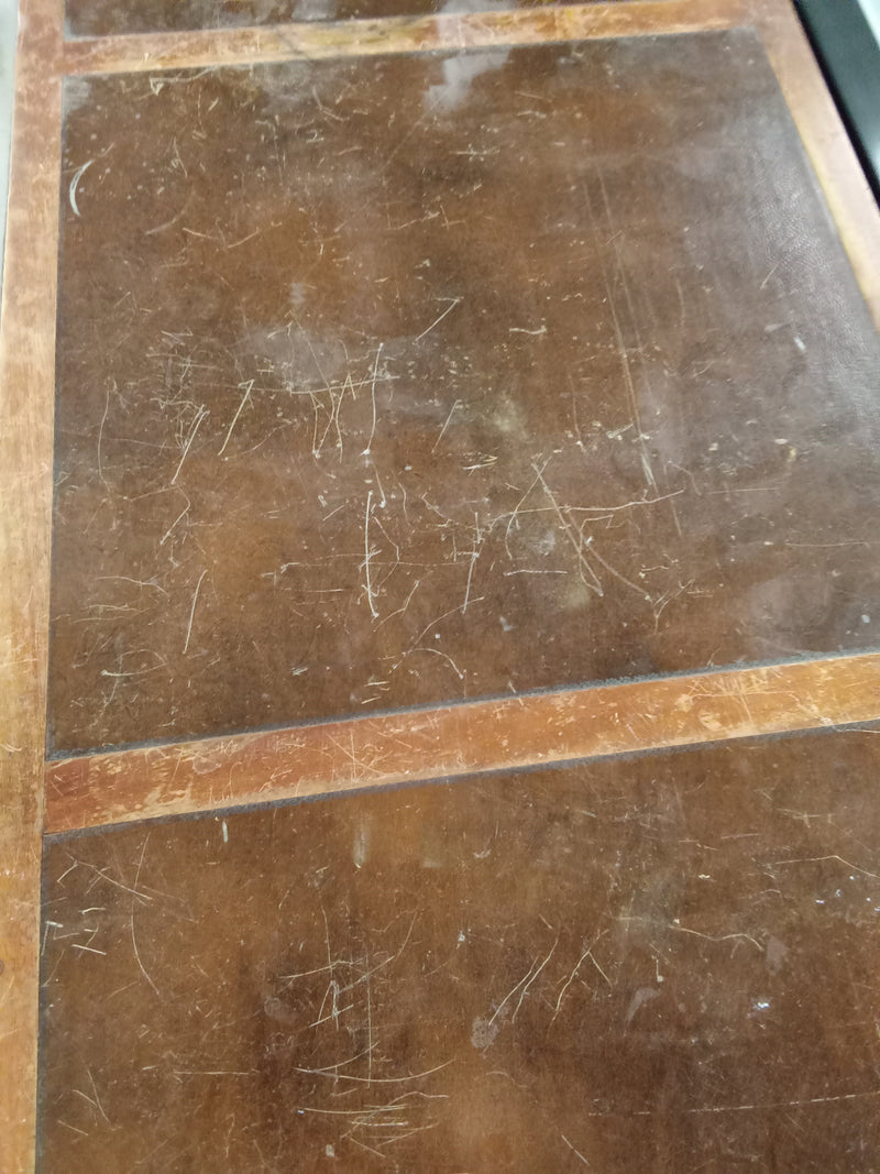 50"W Double Pedestal Desk with Leather Inlay