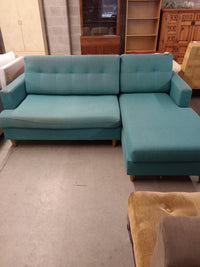 80"W 2-Piece Sectional Sofa in Aquamarine