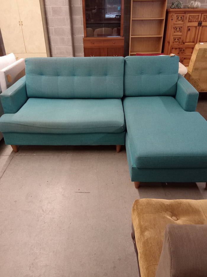 80"W 2-Piece Sectional Sofa in Aquamarine