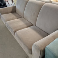 84"W Light Brown 3-Seat Sofa