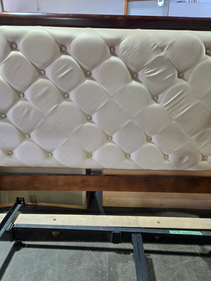 4-Poster King Size Satin Tufted Bed Frame