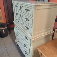 45"W 6-Drawer Tall Boy Dresser in Cream