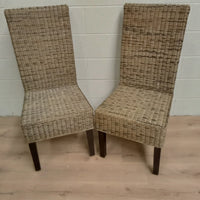 Set of Two Rattan Parson's Style Chairs